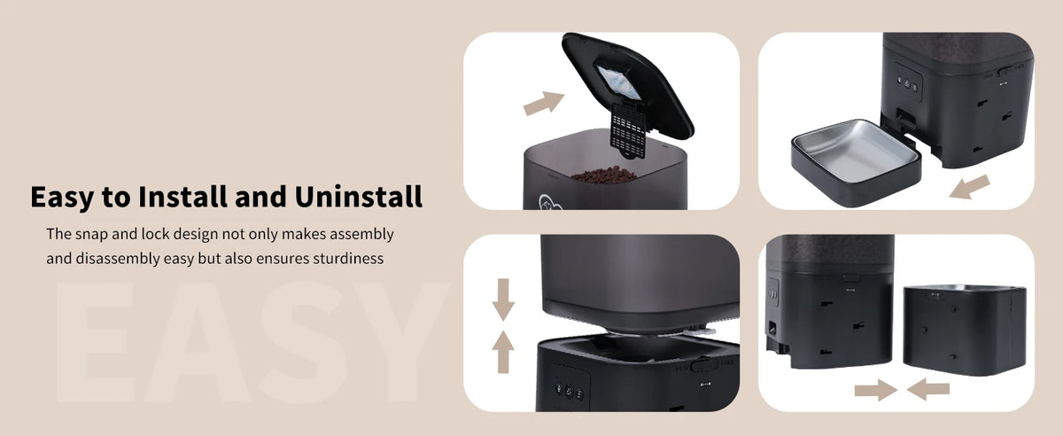 DOEL 2-in-1 Smart Cat Feeder 6L Dry Feeder & 2.5L Cat Water Fountain w/ App Control Timed Feeding For Small Dogs Food Dispenser
