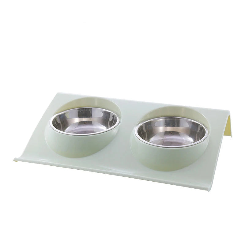 Double Bowls Pet Dog Cat Feeding Station Stainless Steel Water Food Bowls Feeder Solution for Dogs Cats Supplies