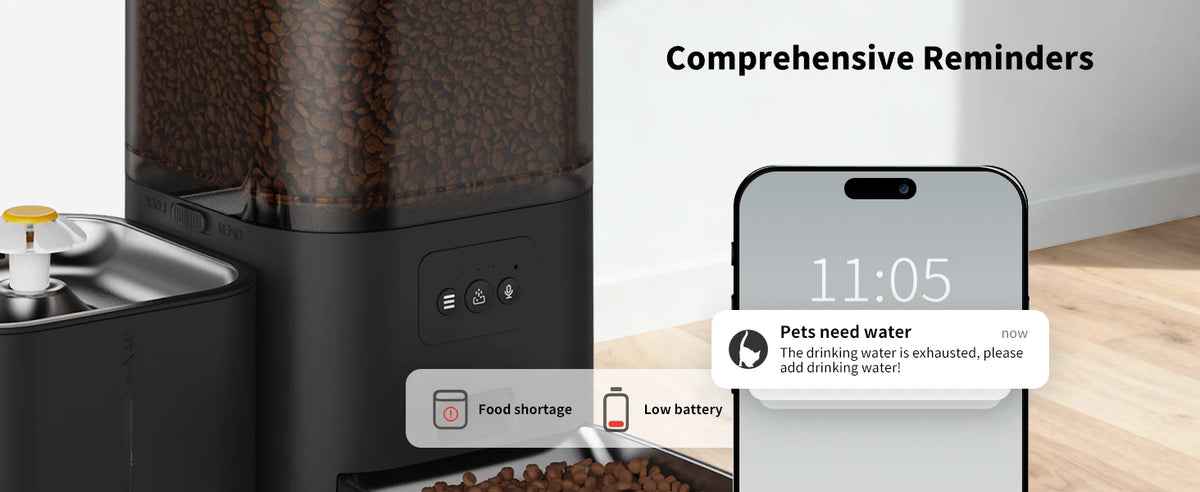 DOEL 2-in-1 Smart Cat Feeder 6L Dry Feeder & 2.5L Cat Water Fountain w/ App Control Timed Feeding For Small Dogs Food Dispenser