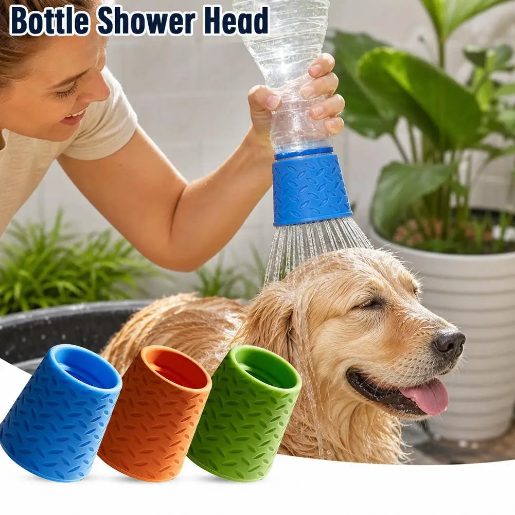 Pet Shower Silicone Portable Pet Shower Head Outdoor Cat and Dog Shower Cleaning Supplies Portable Universal Water Bottle