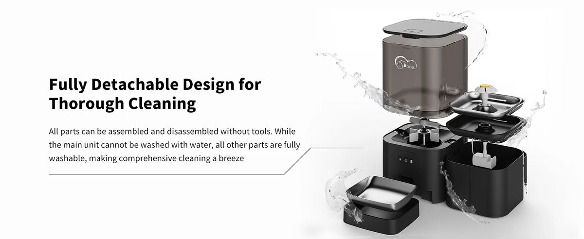 DOEL 2-in-1 Smart Cat Feeder 6L Dry Feeder & 2.5L Cat Water Fountain w/ App Control Timed Feeding For Small Dogs Food Dispenser