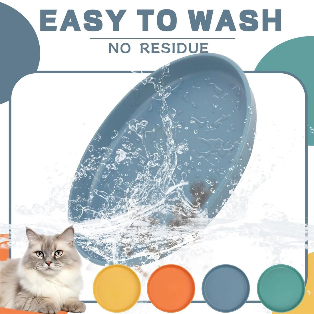 1/5PCS Pet Feeding Bowl Round Color Food Bowl Pp Material Large Area Base for Wet and Dry Food Feeding Bowl Pet Supplies