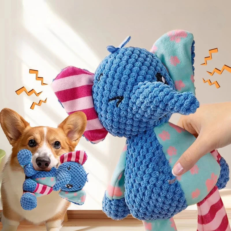 Pet Plush Toy Cute Animals Bite Resistant Interactive Squeaky Dog Chewing Toy Pet Dog Teeth Cleaning Chew Toy Pet Supplies