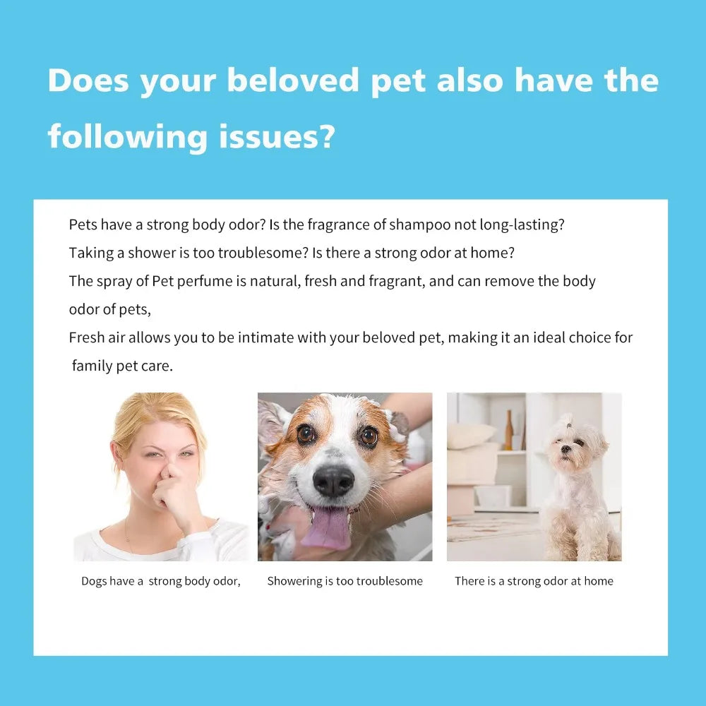 100ml Eco-Friendly Pet Perfume Deodorization and Odor Removal for Dogs and Cats Plastic Pet Environment Deodorant Supplies