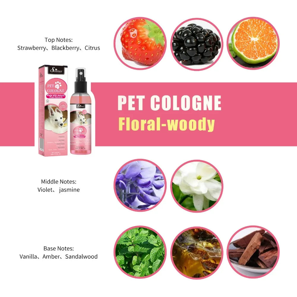 100ml Eco-Friendly Pet Perfume Deodorization and Odor Removal for Dogs and Cats Plastic Pet Environment Deodorant Supplies