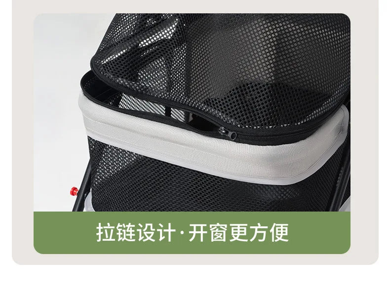 Lightweight Foldable Pet Stroller Outdoor Travel Hand Cart for Small Dogs Cats Teddy Walking Trip