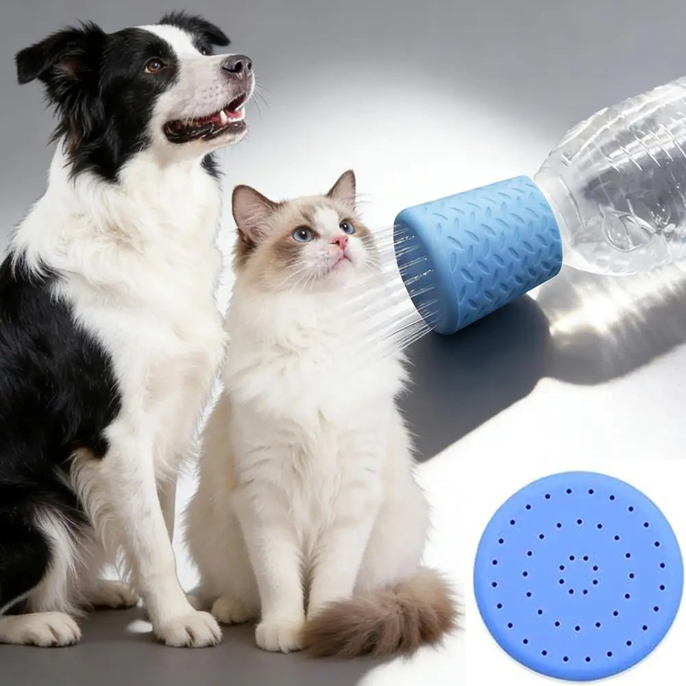 Pet Shower Silicone Portable Pet Shower Head Outdoor Cat and Dog Shower Cleaning Supplies Portable Universal Water Bottle
