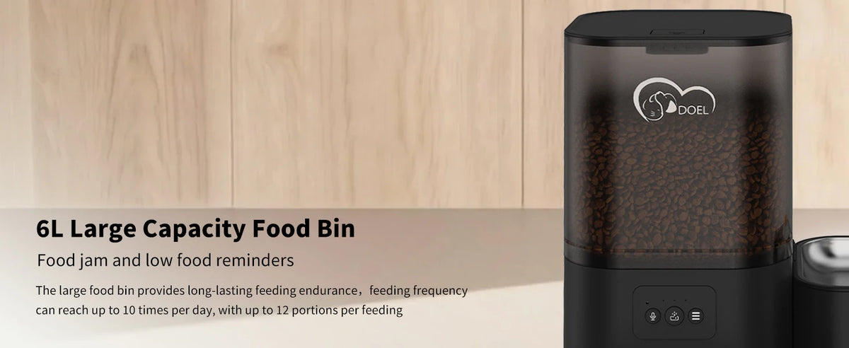 DOEL 2-in-1 Smart Cat Feeder 6L Dry Feeder & 2.5L Cat Water Fountain w/ App Control Timed Feeding For Small Dogs Food Dispenser