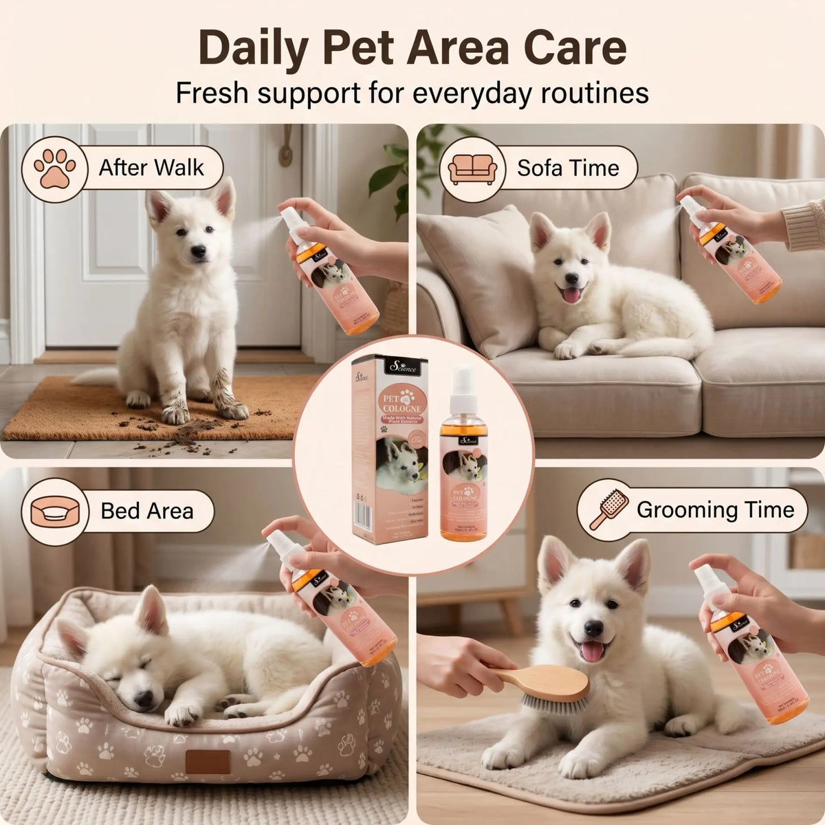 100ml Eco-Friendly Pet Perfume Deodorization and Odor Removal for Dogs and Cats Plastic Pet Environment Deodorant Supplies