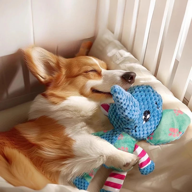 Pet Plush Toy Cute Animals Bite Resistant Interactive Squeaky Dog Chewing Toy Pet Dog Teeth Cleaning Chew Toy Pet Supplies