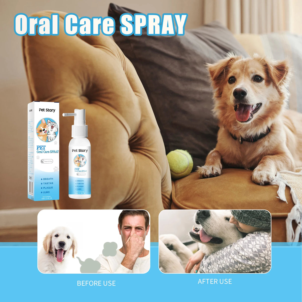 100ml Eco-Friendly Pet Perfume Deodorization and Odor Removal for Dogs and Cats Plastic Pet Environment Deodorant Supplies